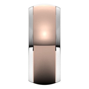 14K Yellow Or White Or Rose Gold Stepped Beveled-Edge Inlay Half Round Band