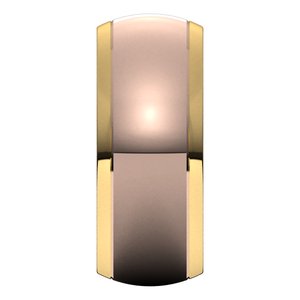 14K Yellow Or White Or Rose Gold Stepped Beveled-Edge Inlay Half Round Band