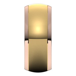 14K Yellow Or White Or Rose Gold Stepped Beveled-Edge Inlay Half Round Band