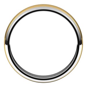 14K White/Yellow Gold 5 Mm Standard Standard Weight Half Round Grooves Size 9.5