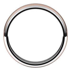 14K Yellow Or White Or Rose Gold Stepped Beveled-Edge Inlay Half Round Band