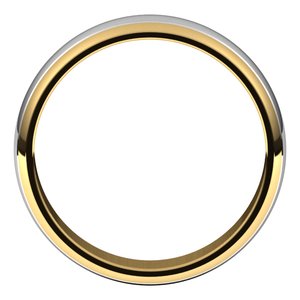 14K Yellow Or White Or Rose Gold Stepped Beveled-Edge Inlay Half Round Band