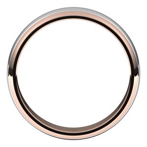 14K Yellow Or White Or Rose Gold Stepped Beveled-Edge Inlay Half Round Band