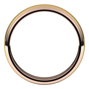 14K Yellow Or White Or Rose Gold Stepped Beveled-Edge Inlay Half Round Band