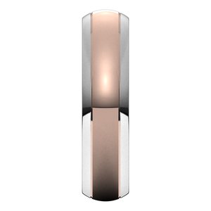 14K Yellow Or White Or Rose Gold Stepped Beveled-Edge Inlay Half Round Band