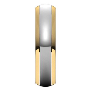 14K Yellow Or White Or Rose Gold Stepped Beveled-Edge Inlay Half Round Band