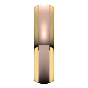 14K Yellow Or White Or Rose Gold Stepped Beveled-Edge Inlay Half Round Band