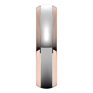 14K Yellow Or White Or Rose Gold Stepped Beveled-Edge Inlay Half Round Band
