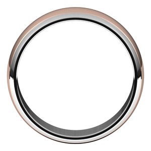 14K Yellow Or White Or Rose Gold Stepped Beveled-Edge Inlay Half Round Band