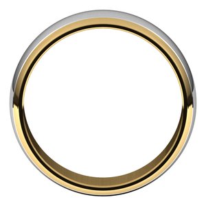 14K Yellow Or White Or Rose Gold Stepped Beveled-Edge Inlay Half Round Band