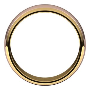 14K Yellow Or White Or Rose Gold Stepped Beveled-Edge Inlay Half Round Band