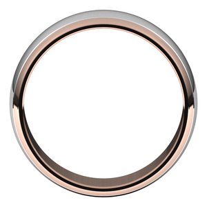 14K Yellow Or White Or Rose Gold Stepped Beveled-Edge Inlay Half Round Band