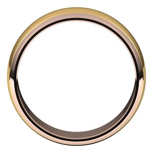 14K Yellow Or White Or Rose Gold Stepped Beveled-Edge Inlay Half Round Band