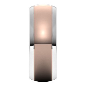 14K Yellow Or White Or Rose Gold Stepped Beveled-Edge Inlay Half Round Band