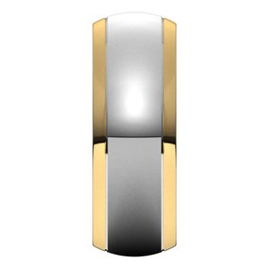 14K Yellow Or White Or Rose Gold Stepped Beveled-Edge Inlay Half Round Band