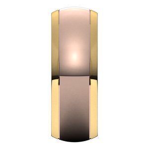 14K Yellow Or White Or Rose Gold Stepped Beveled-Edge Inlay Half Round Band
