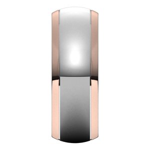 14K Yellow Or White Or Rose Gold Stepped Beveled-Edge Inlay Half Round Band