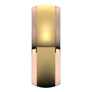 14K Yellow Or White Or Rose Gold Stepped Beveled-Edge Inlay Half Round Band