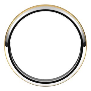 14K Yellow Or White Or Rose Gold Stepped Beveled-Edge Inlay Half Round Band
