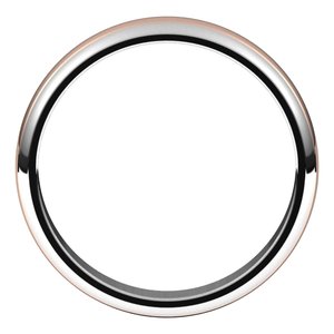 14K Yellow Or White Or Rose Gold Stepped Beveled-Edge Inlay Half Round Band