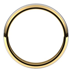 14K Yellow/White Gold  4 Mm Standard Standard Weight Half Round Grooves Size 10