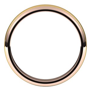 14K Yellow Or White Or Rose Gold Stepped Beveled-Edge Inlay Half Round Band