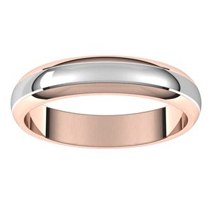 14K Yellow Or White Or Rose Gold Stepped Beveled-Edge Inlay Half Round Band