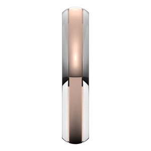 14K Yellow Or White Or Rose Gold Stepped Beveled-Edge Inlay Half Round Band