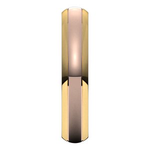 14K Yellow Or White Or Rose Gold Stepped Beveled-Edge Inlay Half Round Band