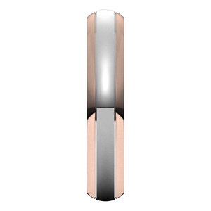 14K Yellow Or White Or Rose Gold Stepped Beveled-Edge Inlay Half Round Band