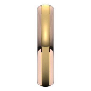 14K Yellow Or White Or Rose Gold Stepped Beveled-Edge Inlay Half Round Band