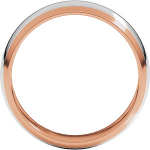 14K Yellow Or White Or Rose Gold Stepped Beveled-Edge Inlay Half Round Band