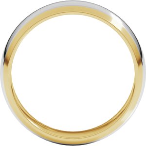 14K Yellow Or White Or Rose Gold Stepped Beveled-Edge Inlay Half Round Band