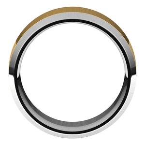 14K Yellow Or White Or Rose Gold Stepped Beveled-Edge Inlay Comfort-Fit Flat Band