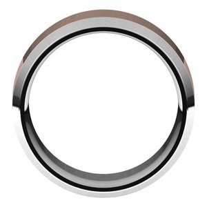 14K Yellow Or White Or Rose Gold Stepped Beveled-Edge Inlay Comfort-Fit Flat Band
