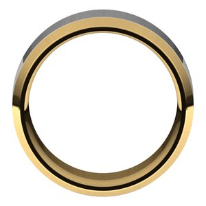 14K Yellow Or White Or Rose Gold Stepped Beveled-Edge Inlay Comfort-Fit Flat Band