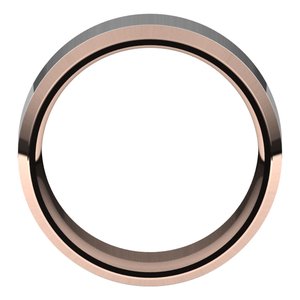 14K Yellow Or White Or Rose Gold Stepped Beveled-Edge Inlay Comfort-Fit Flat Band