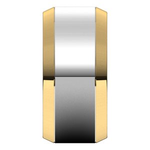 14K Yellow Or White Or Rose Gold Stepped Beveled-Edge Inlay Comfort-Fit Flat Band
