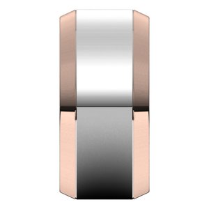 14K Yellow Or White Or Rose Gold Stepped Beveled-Edge Inlay Comfort-Fit Flat Band