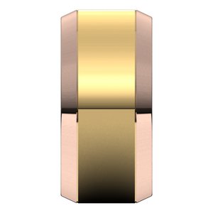 14K Yellow Or White Or Rose Gold Stepped Beveled-Edge Inlay Comfort-Fit Flat Band