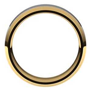 14K Yellow/White Gold 7 mm Beveled Edge Comfort-Fit Flat Band Band
