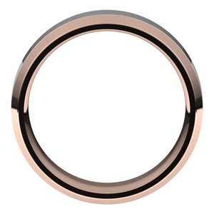 14K Yellow Or White Or Rose Gold Stepped Beveled-Edge Inlay Comfort-Fit Flat Band