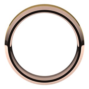 14K Yellow Or White Or Rose Gold Stepped Beveled-Edge Inlay Comfort-Fit Flat Band
