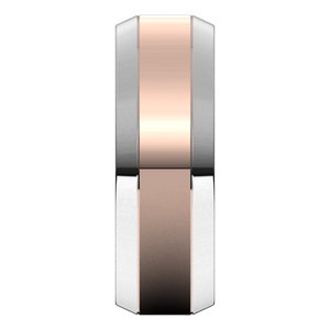 14K Yellow Or White Or Rose Gold Stepped Beveled-Edge Inlay Comfort-Fit Flat Band