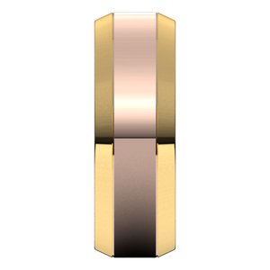 14K Yellow Or White Or Rose Gold Stepped Beveled-Edge Inlay Comfort-Fit Flat Band