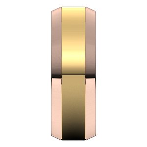 14K Yellow Or White Or Rose Gold Stepped Beveled-Edge Inlay Comfort-Fit Flat Band