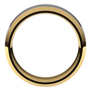 14K Yellow Or White Or Rose Gold Stepped Beveled-Edge Inlay Comfort-Fit Flat Band