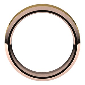 14K Yellow Or White Or Rose Gold Stepped Beveled-Edge Inlay Comfort-Fit Flat Band