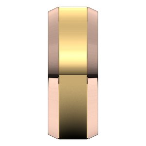 14K Yellow Or White Or Rose Gold Stepped Beveled-Edge Inlay Comfort-Fit Flat Band