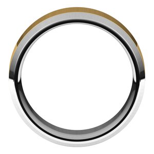 14K Yellow Or White Or Rose Gold Stepped Beveled-Edge Inlay Comfort-Fit Flat Band